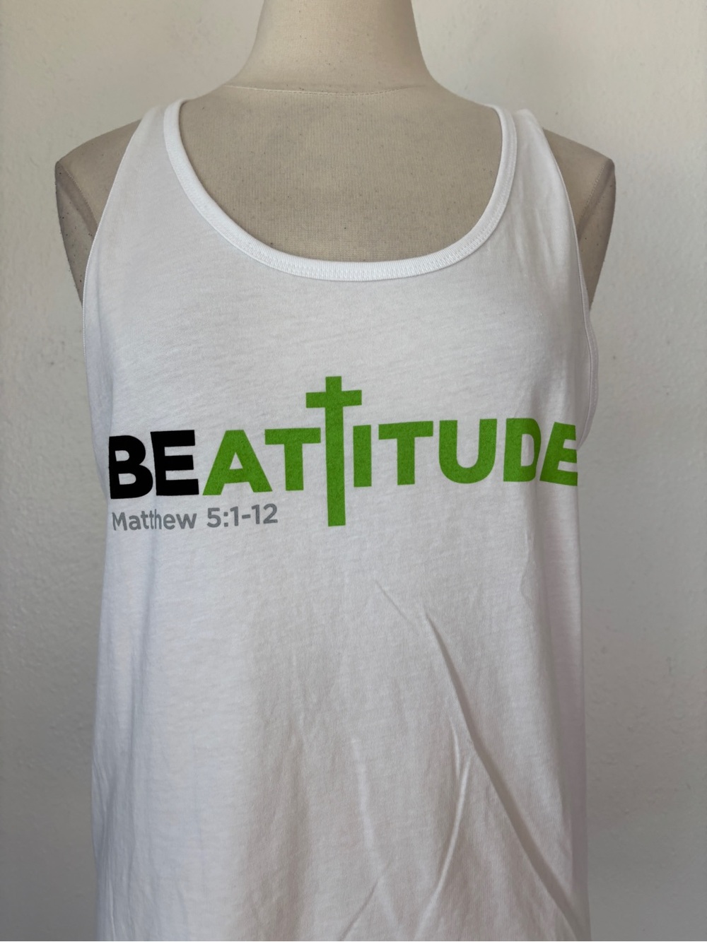Religious White Work Out Muscle Tank - Picture 4 of 6